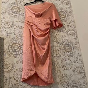 Blush mini slik dress